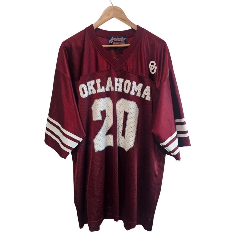 Vintage Captivating Oklahoma Sooners Mens Jersey XL Red Football OU College 90s